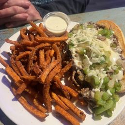 Philly and sweet potato fries