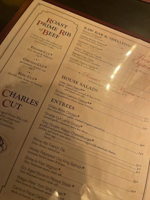 Menu photo 7 4 Charles Prime Rib New York, NY Menu photo 7 4 Charles Prime Rib New York, NY