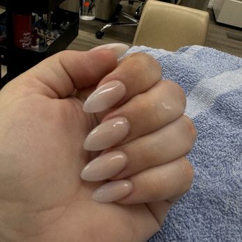 Alexan Nails II - Full set salmon and soft white - Nail Salons Near Me - Sugar Land, Texas