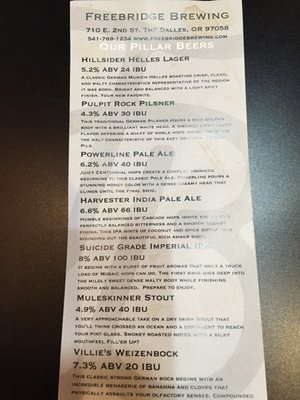 Menu photo 2 Freebridge Brewing The Dalles, OR Menu photo 2 Freebridge Brewing The Dalles, OR