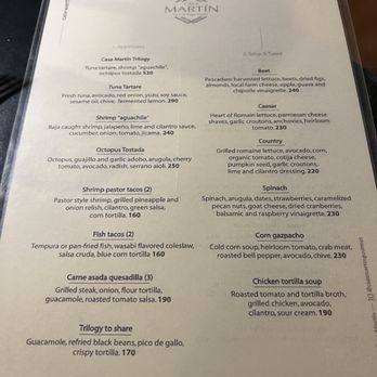 Casa Martín - Menu - Mexican Near Me - Cabo San Lucas, BCS Casa Martín - Menu - Mexican Near Me - Cabo San Lucas, BCS