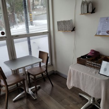 Higher Grounds Coffee House - There were 3 small tables with 2 chairs each - Coffee & Tea Near Me - Crestline, California Higher Grounds Coffee House - There were 3 small tables with 2 chairs each - Coffee & Tea Near Me - Crestline, California