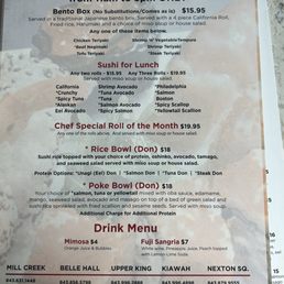 Lunch menu Lunch menu