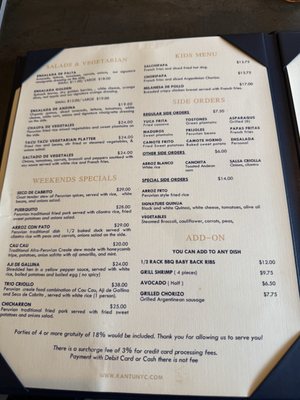 Menu photo 4 Kantu Peruvian Cuisine Queens, NY