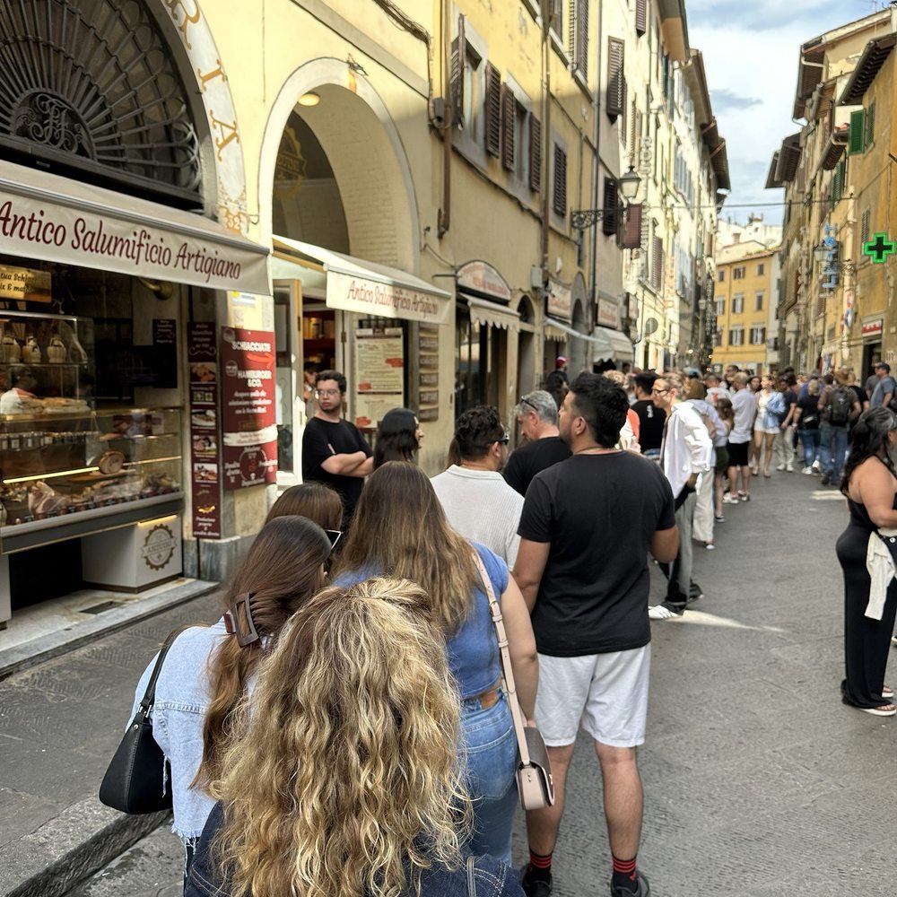 All'Antico Vinaio - Line but moving fast. I like that they have security guards to make sure no one cut line. - Sandwiches Near Me - Florence, FI All'Antico Vinaio - Line but moving fast. I like that they have security guards to make sure no one cut line. - Sandwiches Near Me - Florence, FI