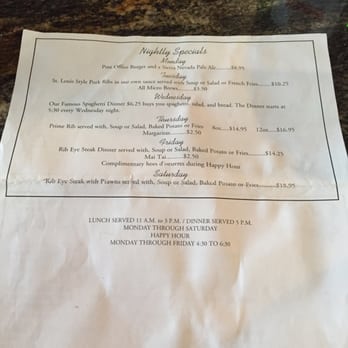 Post Office Saloon & Grill - Nightly dinner specials are awesome! - American Near Me - Redding, California Post Office Saloon & Grill - Nightly dinner specials are awesome! - American Near Me - Redding, California
