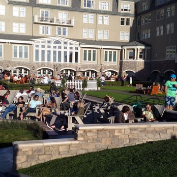 Ocean Terrace - The ocean terrace in the background with outdoor seating.. - New American Near Me - Half Moon Bay, California
