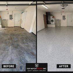 Top Notch Epoxy - Schist 1/4 flake system with polyaspartic top coat.