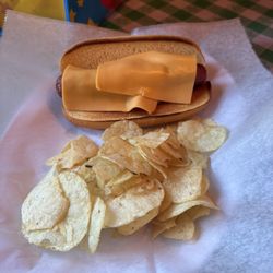 The Dutch House Tavern - Hot dog and chips were good although we were not fans of the cheese.