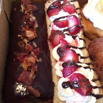 Dutch Monkey Doughnuts - I forgot the name of the one on the left and a fresh strawberry bar on the right - Donuts Near Me - Cumming, Georgia