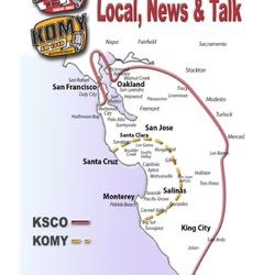 Ksco Am 1080 Red Hot News Talk Radio - Bay Area Coverage Map