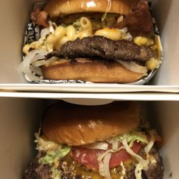 Bacon Mac N' Cheese Burger, and Real Cheezy Burger