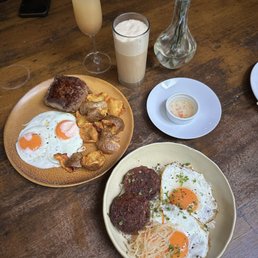 Steak & Eggs and Filipino Breakfast with Black Sesame Latte and Mimosas