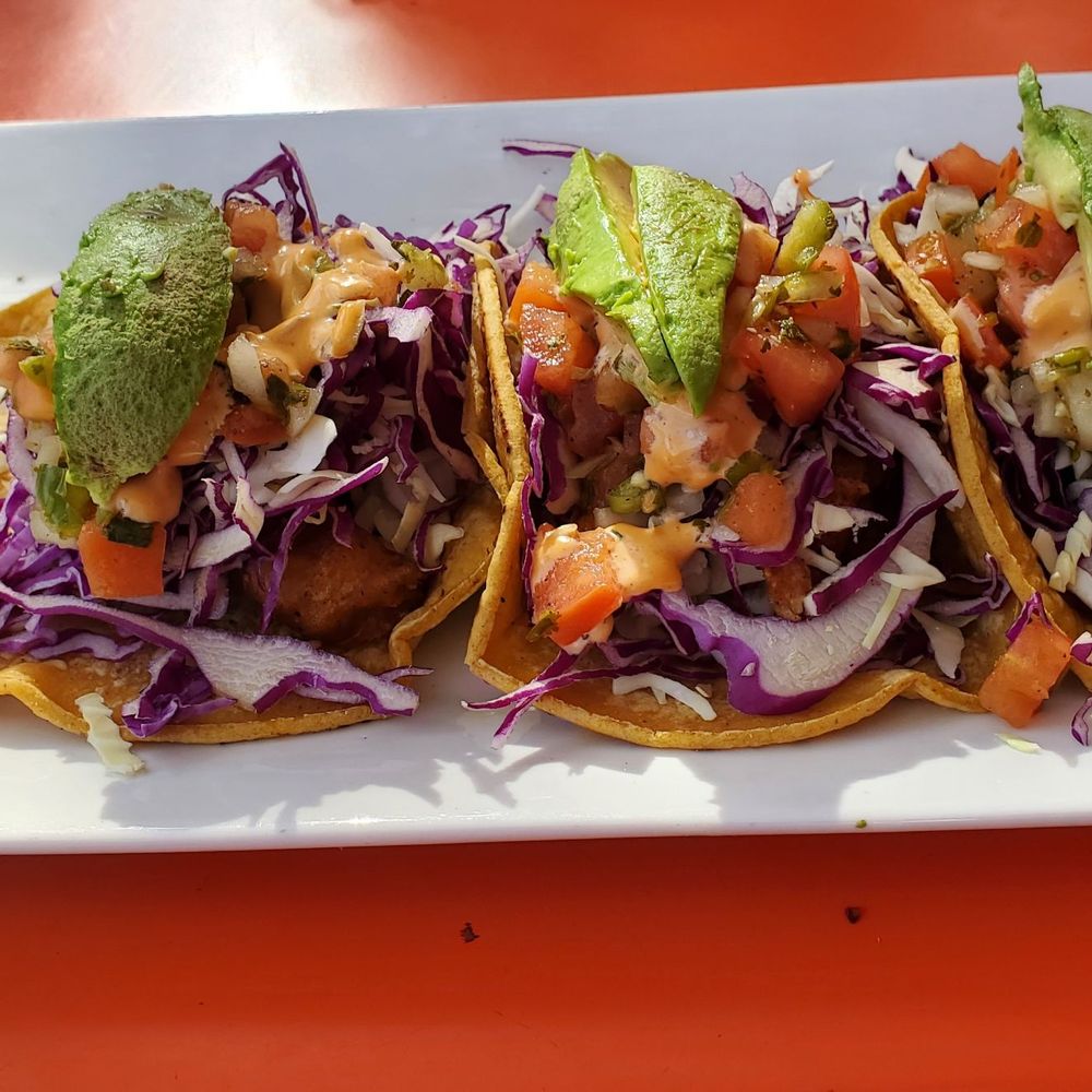 Corkscrew Cafe - Fish tacos were a bit too spicey for me. Would have liked more fish and less cabbage. - American Near Me - Carmel Valley, California