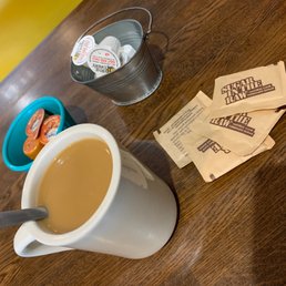 Coffee hazelnut creamer and raw sugar Coffee hazelnut creamer and raw sugar