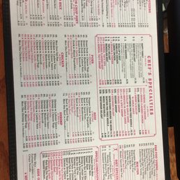 a menu on a table a menu on a table