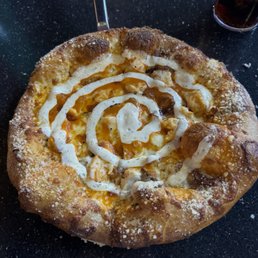 Buffalo Chicken Pizza with ranch swirl Buffalo Chicken Pizza with ranch swirl