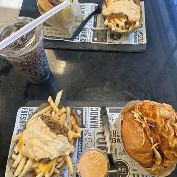 Almost Famous - Almost Famous Chicken Sandwich with Almost Famous Fries, LA Smash Burger, and Fountain Dr Pepper. - Burgers Near Me - Los Angeles, California