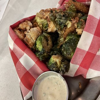 West Saloon & Kitchen - Charred Brussel Sprouts - American Near Me - Denver, Colorado West Saloon & Kitchen - Charred Brussel Sprouts - American Near Me - Denver, Colorado