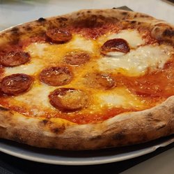 Industria Ristorante - Margherita pizza plus spicy salami