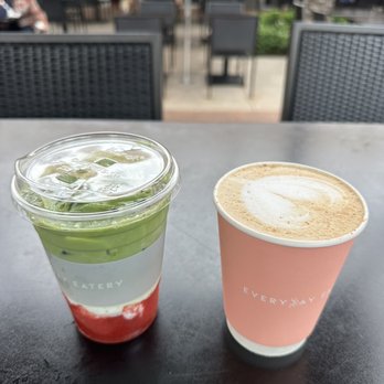 Everyday Eatery - Strawberry Matcha tea and Spanish Latte - Cafes Near Me - Irvine, California