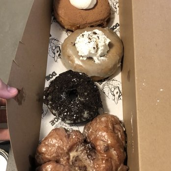 Doe Donuts - Tiramisu Filled Portland Fog grasshopper grape almond butter fritter - Donuts Near Me - Portland, Oregon