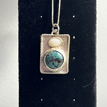 The Pickled Pug Jewelry - Chrysocolla and quartz pendant - Jewelry Near Me The Pickled Pug Jewelry - Chrysocolla and quartz pendant - Jewelry Near Me