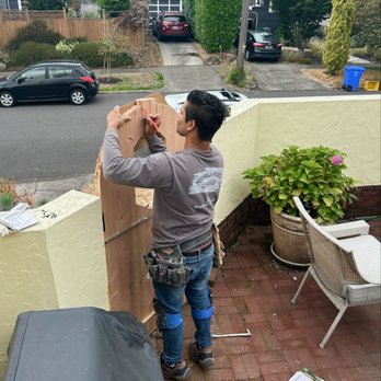 Prime Painting and Remodeling - Alfonso rebuilding our garden door from scratch! - Painters Near Me Prime Painting and Remodeling - Alfonso rebuilding our garden door from scratch! - Painters Near Me