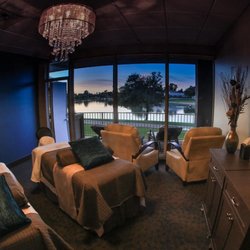 Inspire Day Spa - Our couples massage room where you can enjoy a couples facial or couples massage with your own private patio overlooking Lake...
