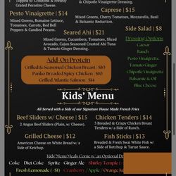 South End Racquet and Health Club - The dining menu wasn't accessible on their website, so I had to Google Search for this one
