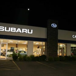 Cascade Auto Group - Cascade Subaru Showroom at night.