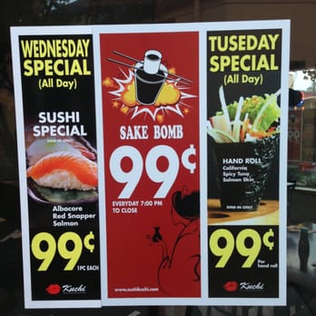 Sushi Kuchi - Some specials they do. - Sushi Bars Near Me - San Diego, California Sushi Kuchi - Some specials they do. - Sushi Bars Near Me - San Diego, California