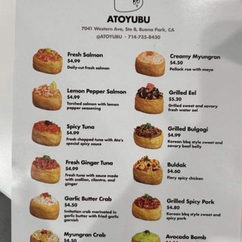 Atoyubu - Menu - Japanese Near Me - Buena Park, California Atoyubu - Menu - Japanese Near Me - Buena Park, California