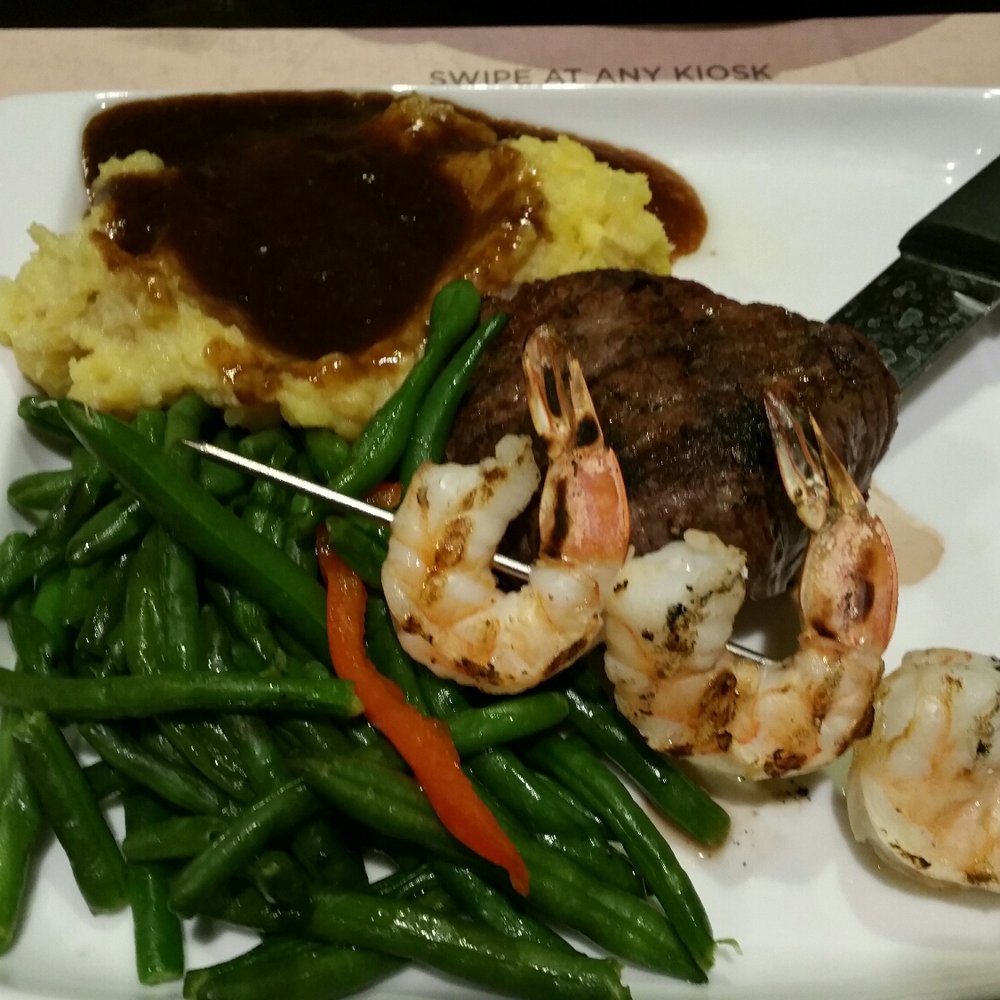 Brass Fork - Shrimp with no seasoning or lemons. Steak came out very rare and bloody. Flavor 1/5 Do not order this! :( - Cafes Near Me - Henderson, Nevada Brass Fork - Shrimp with no seasoning or lemons. Steak came out very rare and bloody. Flavor 1/5 Do not order this! :( - Cafes Near Me - Henderson, Nevada