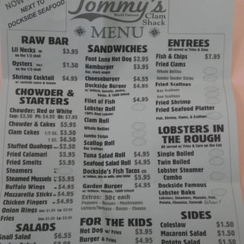 Tommy's Clam Shack - Market prices are displayed on site, so far pretty reasonable. - Seafood Near Me - Warwick, Rhode Island