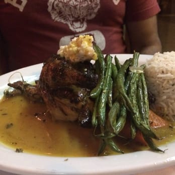 Gorgeous George's Mediterranean Kitchen - Grandmas chicken with rice, beans and a garlic sauce puree - Middle Eastern Near Me - Seattle, Washington