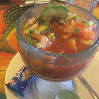 Mariscos La Playa - Shrimp cocktail... with a little eaten - Seafood Near Me - Albuquerque, New Mexico
