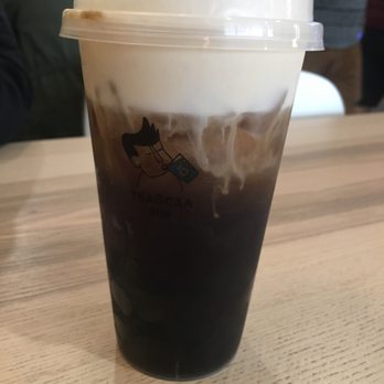 Tsaocaa - Ruby Black Tea with Cheese Cream Foam and Grass Jelly - Ice Cream & Frozen Yogurt Near Me - Indianapolis, Indiana Tsaocaa - Ruby Black Tea with Cheese Cream Foam and Grass Jelly - Ice Cream & Frozen Yogurt Near Me - Indianapolis, Indiana
