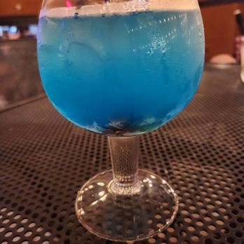 Lipz Lounge - a blue drink in a glass - Karaoke Near Me - Huntsville, Alabama