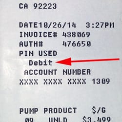 Shell - Like normal gas stations that offer CASH Pricing for Debit Cards, the Pump asks: "Debit or Credit Y/N?"