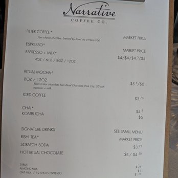 Narrative Coffee - Menu. - Coffee & Tea Near Me - Everett, Washington Narrative Coffee - Menu. - Coffee & Tea Near Me - Everett, Washington