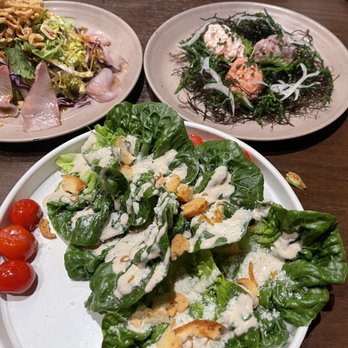 MW Restaurant - Trio of salads: sashimi salad, Caesar salad and sashimi plate with seaweed - New American Near Me - Honolulu, Hawaii MW Restaurant - Trio of salads: sashimi salad, Caesar salad and sashimi plate with seaweed - New American Near Me - Honolulu, Hawaii