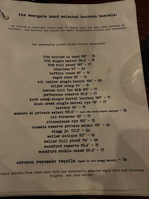 Menu photo 2 The Westgate Bourbon Bar & Taphouse Beaverton, OR