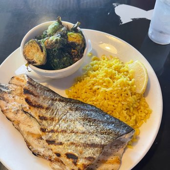 Bluesalt Fish Grill - Delish TROUT rice pilaf Crispy Brussel Sprouts - Seafood Near Me - Redondo Beach, California Bluesalt Fish Grill - Delish TROUT rice pilaf Crispy Brussel Sprouts - Seafood Near Me - Redondo Beach, California