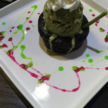 Nur Thai - Molten lava cake with green tea ice cream - Thai Near Me - Park, New York Nur Thai - Molten lava cake with green tea ice cream - Thai Near Me - Park, New York