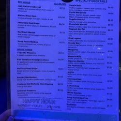 Sky Lounge - Menu