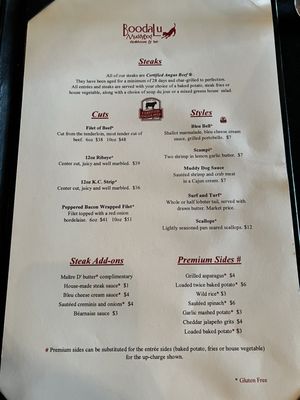 Menu photo 3 Boodalu Steak House Quincy, IL Menu photo 3 Boodalu Steak House Quincy, IL