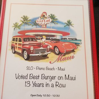 Cool Cat Cafe - Menu cover - Burgers Near Me - Kihei, Hawaii