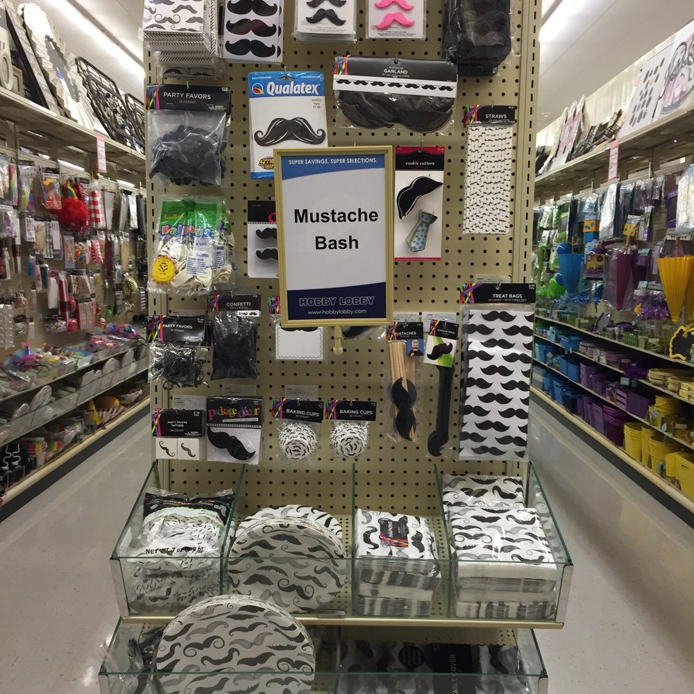 Hobby Lobby - I now need to have a mustache bash. - Art Supplies Near Me - Rosenberg, Texas