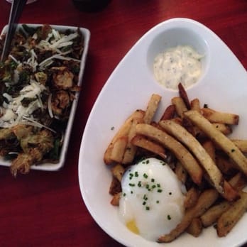 Salty Sow - Happy hour portions for the brussel sprout leaves and duck fat fries. - American Near Me - Austin, Texas Salty Sow - Happy hour portions for the brussel sprout leaves and duck fat fries. - American Near Me - Austin, Texas